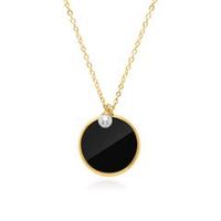 cadena de acero inoxidable chapado en oro con perla
