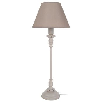 Lámpara de mesa metal taupe pantalla taupe