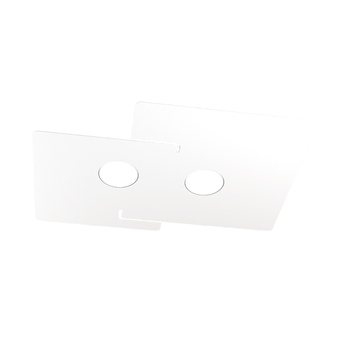 Lámpara De Techo Led Echo Top Light De Metal Blanco Rectangular Con 2 Portalámparas Gx53