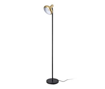 Lámpara de pie namsos 1x e27 60w metal 156xø30 cm - negro/dorado [lux.pro]