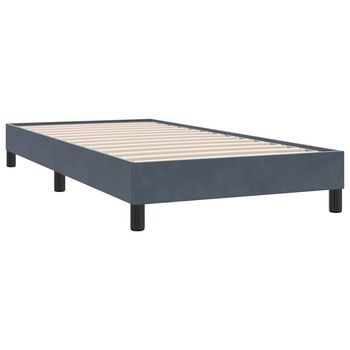 Estructura De Cama Sin Colchón Terciopelo Gris Oscuro 100x220cm Vidaxl