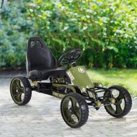 go-kart a pedales para ninos 3 anos con embrague freno verde homcom
