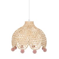 lamparas de techo de bambu beige o28x22 cm