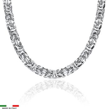 Cadena bizantina para hombre de plata 925, 7,0 mm