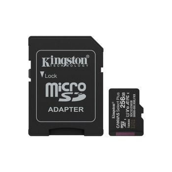 MicroSDXC 256GB UHS-I U1 V10 A1 150MB/s con adaptador SD, resistente, Clase 10