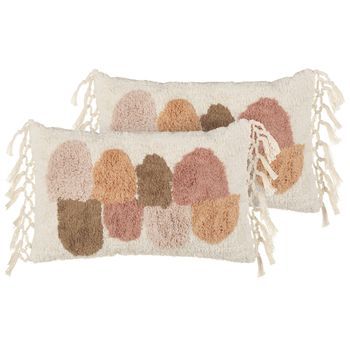 Conjunto De Cojines De Algodón Con Borlas Estilo Boho 30 X 50 Cm Multicolor Caltha