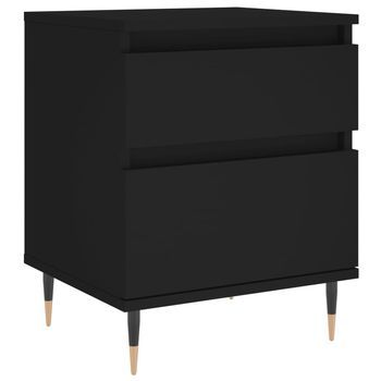 Mesita De Noche | Mesilla De Noche Madera Contrachapada Negro 40x35x50 Cm