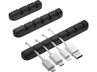 soporte de cable - isy ica-1000 portacables 3 piezas silicona negro