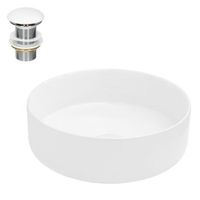 lavabo sobre encimera - 405 x 405 x 140 mm blanco ecd germany