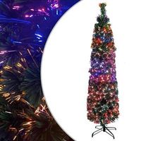 arbol navidad artificial estrecho soporte fibra optica 240 cm vidaxl