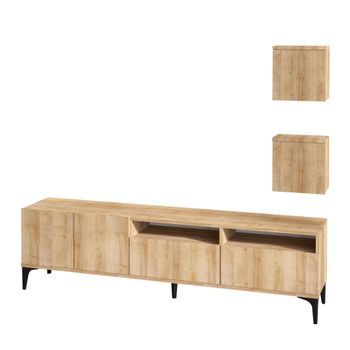 Mueble Tv Con Estante Lupino Roble