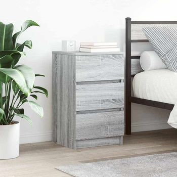 2 Mesillas De Noche - Dormitorio - Madera De Ingeniería - Gris Sonoma (39x35x65cm)