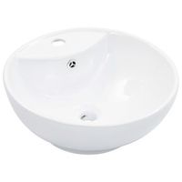 lavabo con rebosadero 465x18 cm ceramica blanco vidaxl