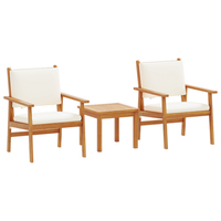 set de bistro de jardin 3 pzas con cojines madera madera acacia cfw803141