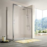 frontal de ducha  puerta corredera s400 cromado  170 cm pared lateral 66 - 69 cm
