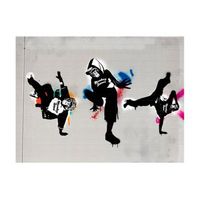 papel pintado 3d - monkey dance - street art 300x231 cm