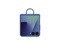 funda - samsung para samsung galaxy z flip7 de silicona con anillo azul