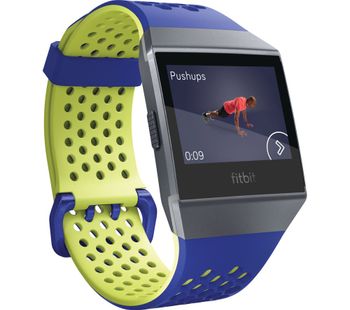 FITBIT Ionic Sport Band - Blue & Yellow, Large, Blue