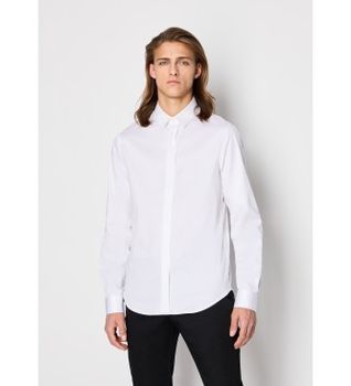 A|X Armani Exchange para hombre. 8NZCBDZN10Z0113 Camisa Classic blanco (XXL), Casual, Fiesta, Algodón, Clásico, Manga larga