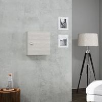 colgante cubo de 45cm en roble gris efecto madera facile