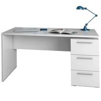 mesa de despacho 3 cajones mesa escritorio color blanco artik 74x138x60