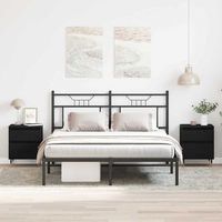 mesitas de noche - mueble para dormitorio - madera de ingenieria - roble negro 40x35x50cm