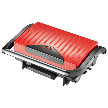 Great Jacob - Sandwichera, 1500W, Parrilla eléctricas, Máquina para panini, Grill, Placas con Revestimiento Antiadherente, Asa de toque frío, Almacenamiento vertical. Libre de BPA, Rojo y negro