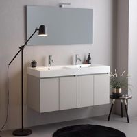mueble de bano suspendido 120cm 4 puertas con doble lavabo  valentina