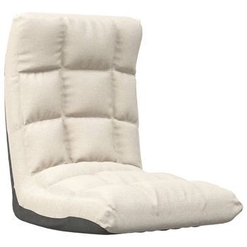 Silla De Suelo Plegable De Tela Crema Vidaxl
