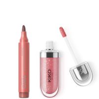 kiko milano exclusive lip combo various shades - rosey nude