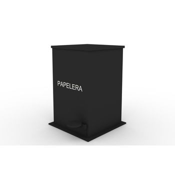 Papelera Con Pedal Metálica Color Negro
