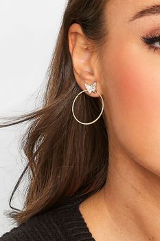 Pendientes De Aro Fino Dorado Con Mariposas