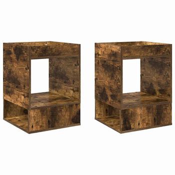 Mesa Auxiliar 2 Uds. Roble Ahumado 40 X 40 X 56 Cm Vidaxl