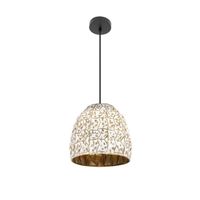lampara de techo colgante tebas negroblancooro 1xe27 regx33x33 cm