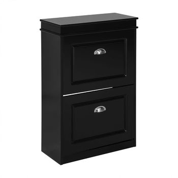 Zapatero con 2 puertas mdf negro