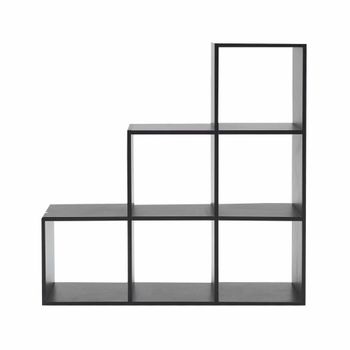 Estantería con 6 cubos de mdf negra
