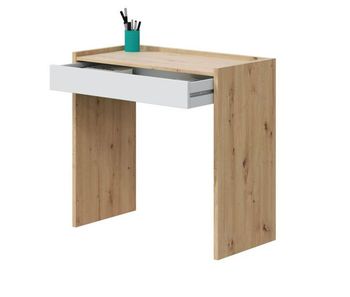 Mesa escritorio con cajón aglomerado blanco 73x108x50cm