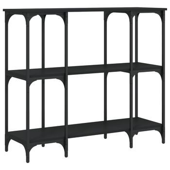 Mesa Consola | Mesa De Entrada | Mesa Auxiliar Madera De Ingeniería Negra 102x35x90 Cm