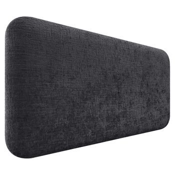 Dhome Cabecero Tapizado En Lana Liso Redondeado Para Pared Acústicos Cabeceros Absorbentes Cabezal Cama Dormitorio (negro, 90cm)