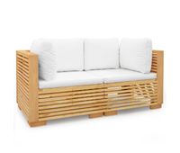 sofa esquina jardin con cojines 2 piezas madera maciza teca