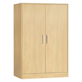 Zapatero armario con puertas y estantes ajustables, Beige Roble