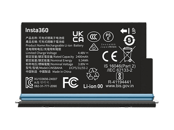 Batería cámara - Insta360 batería de repuesto, Para X5, 2400 mAh, Negro