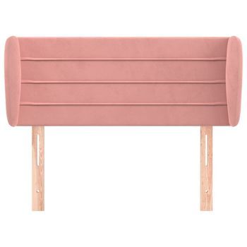 Cabecero Cama Mueble De Dormitorio De Terciopelo Rosa 83 X 23 X 78/88 Cm Rosa M02_0008518