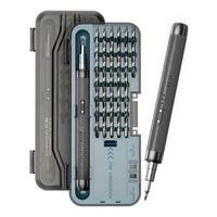 destornillador electrico 46 en 1 con giro bidireccional bateria de 500mah 150rpm y 03nm de torsion electrica 8x28x20 cm color negro