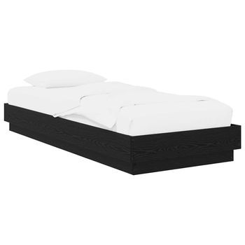 Estructura De Cama De Suelo Roble Negro 80 X 200 Cm Vidaxl