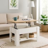 consola blanca con tapa elevable y espacio de almacenamiento