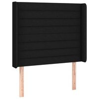 cabecero cama  panel de cabecera con orejas de tela negro 93x16x118128 cm