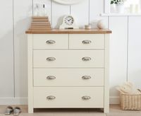 somerset oak and cream 2 over 3 drawer chest