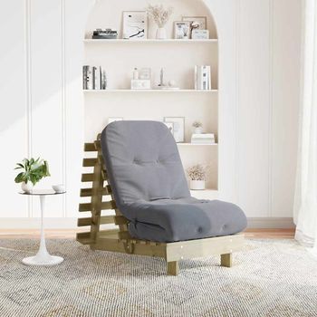 Futón Sofá Cama | Sofá Convertible Con Colchón Madera Impregnada Pino 60x206x11 Cm Cfw364965