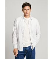 pepe jeans para hombre pm308840 camisa adison blanco l casual algodon manga larga